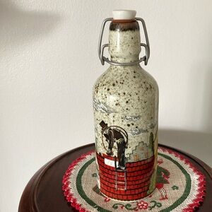 Vintage and rare find Rosler exquisite hinged lid stoneware bottle